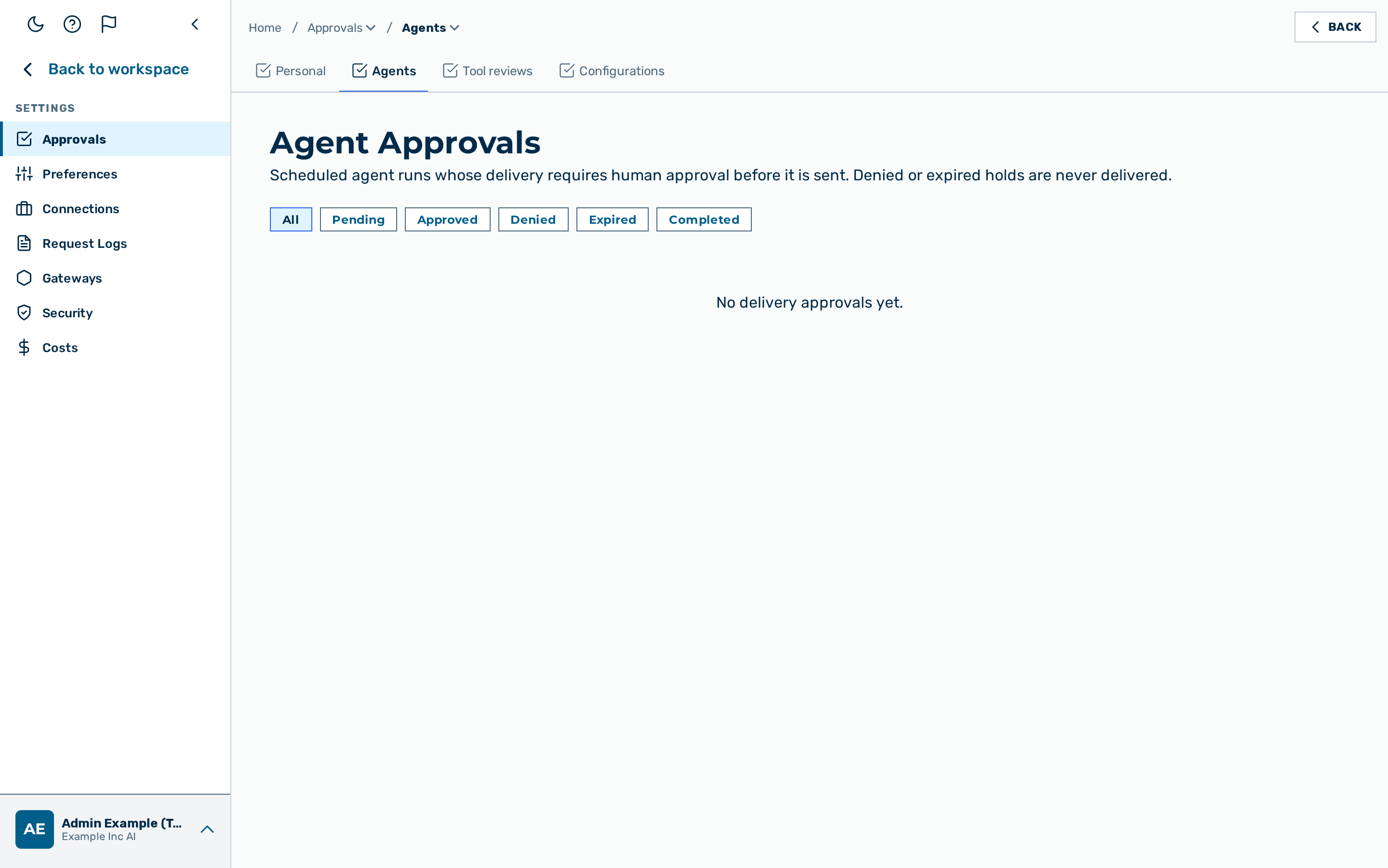 View: Agent Approvals