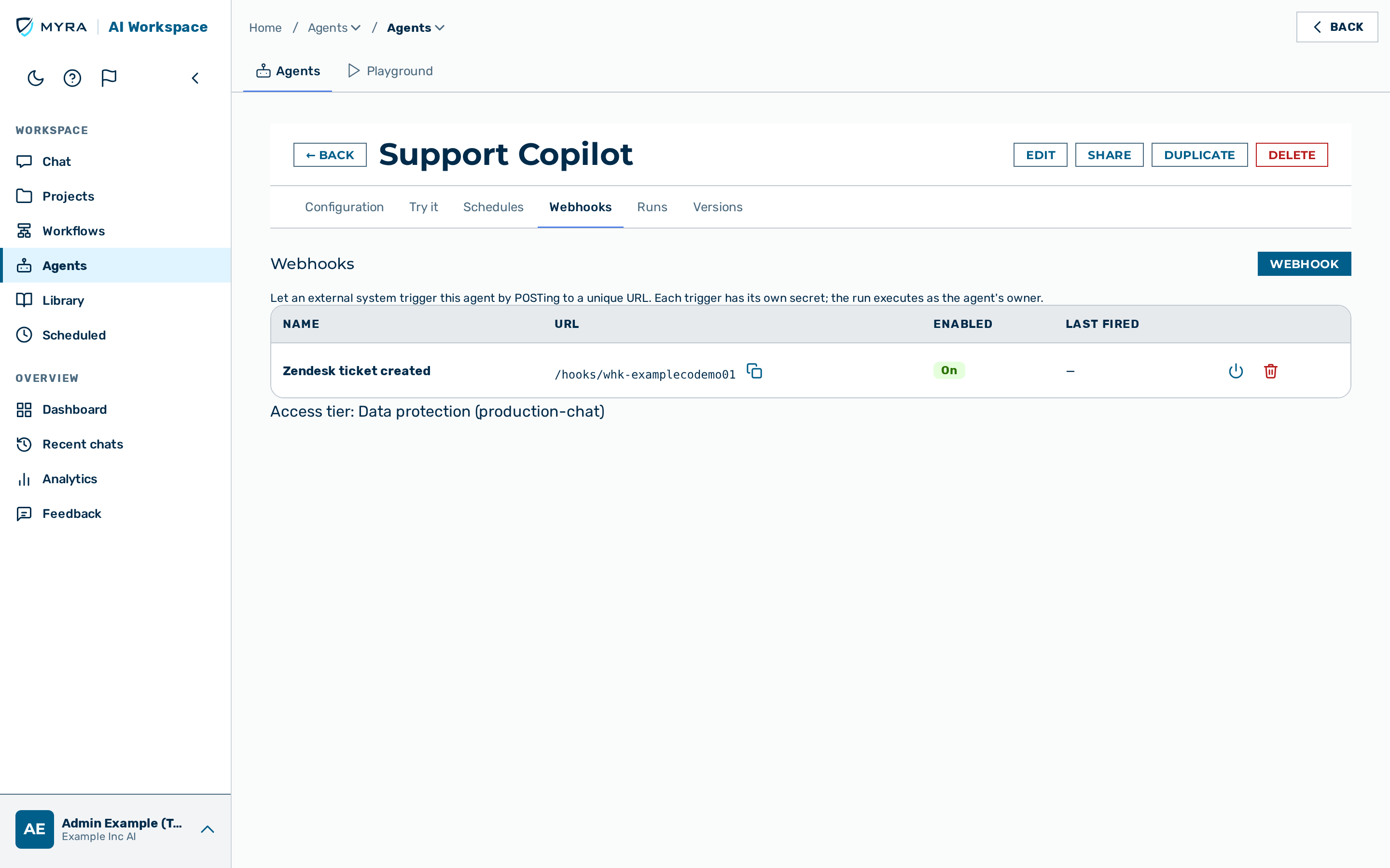 View: Webhook trigger