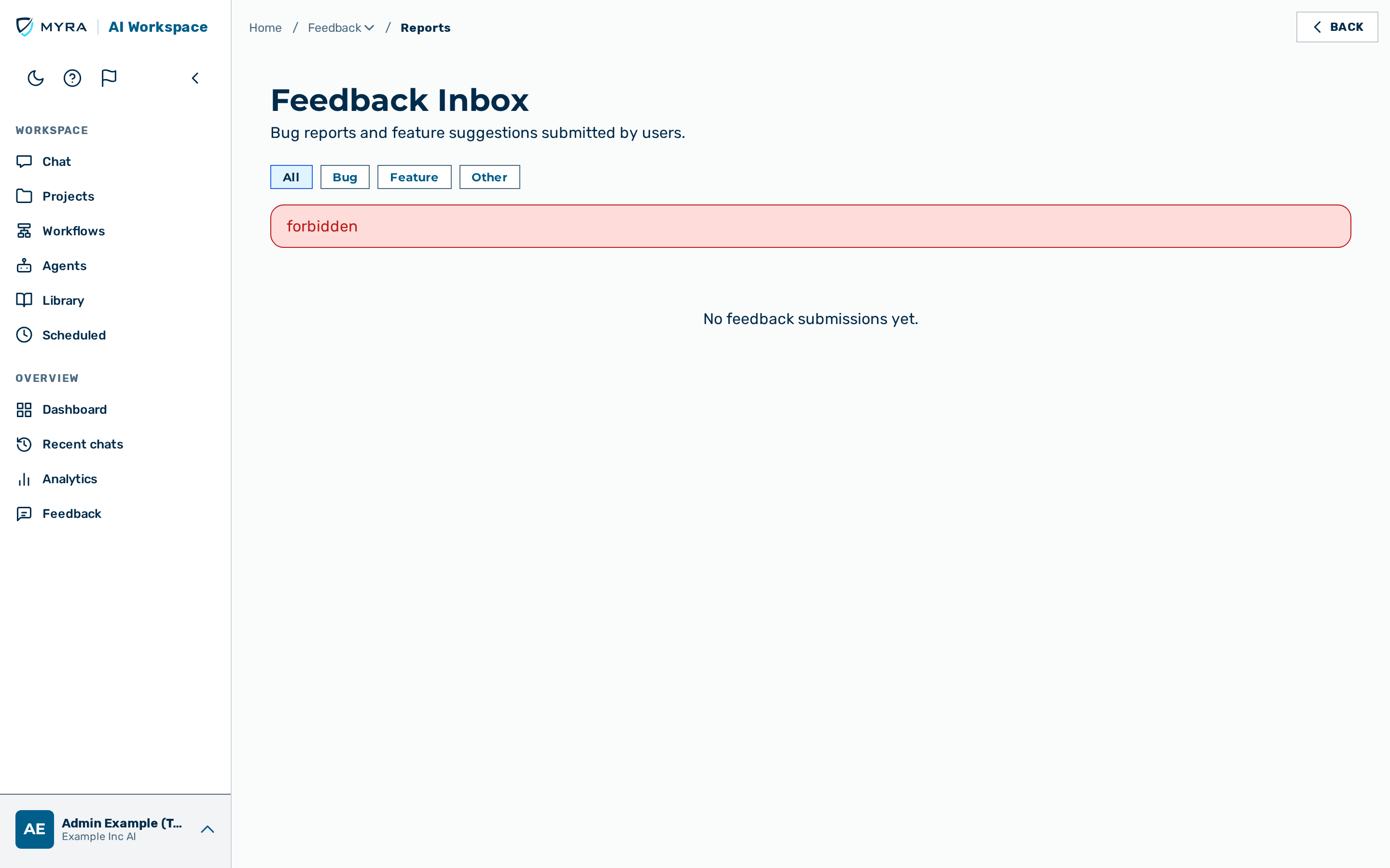 App feedback list