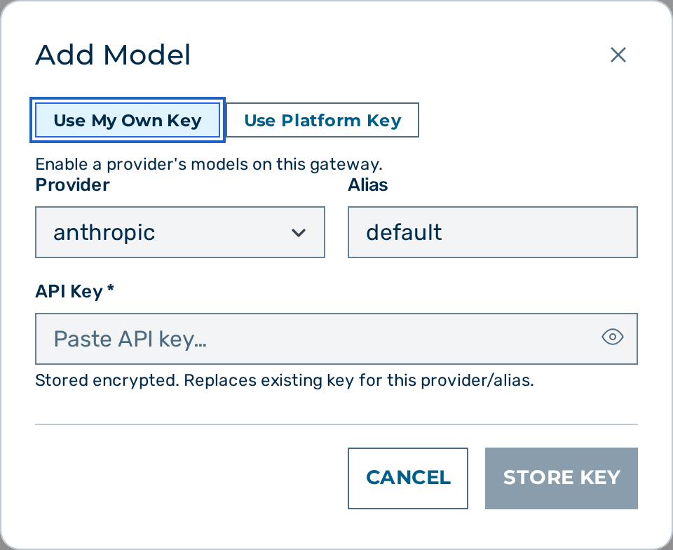 Add Model dialog