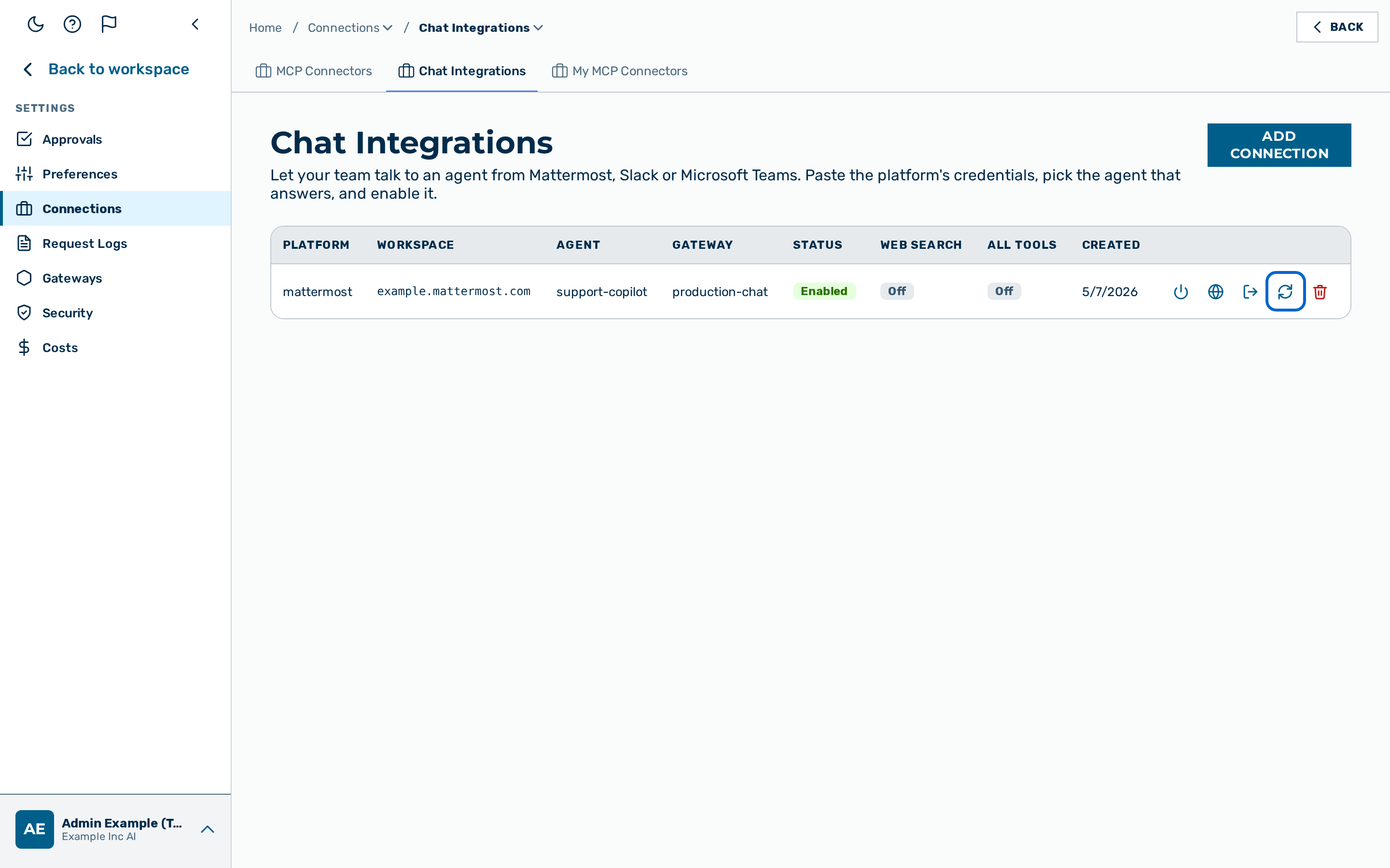The Rotate bot token dialog