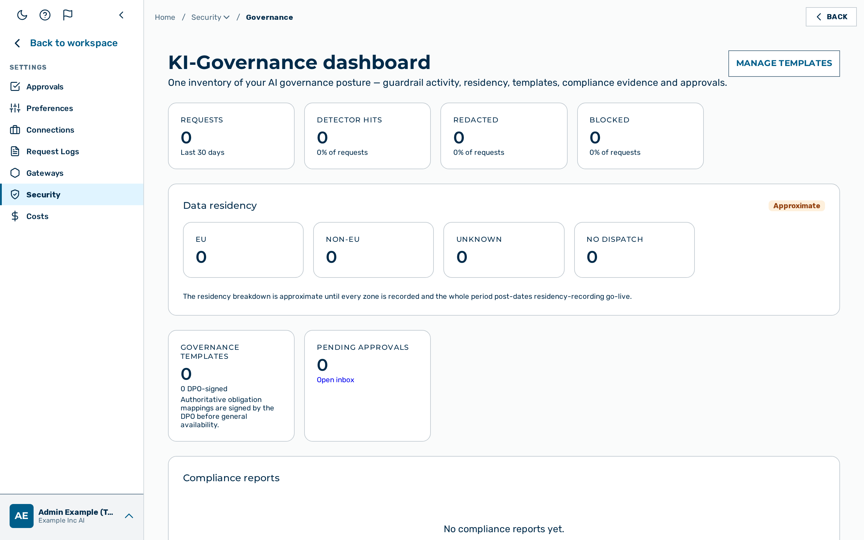 View: KI-Governance dashboard