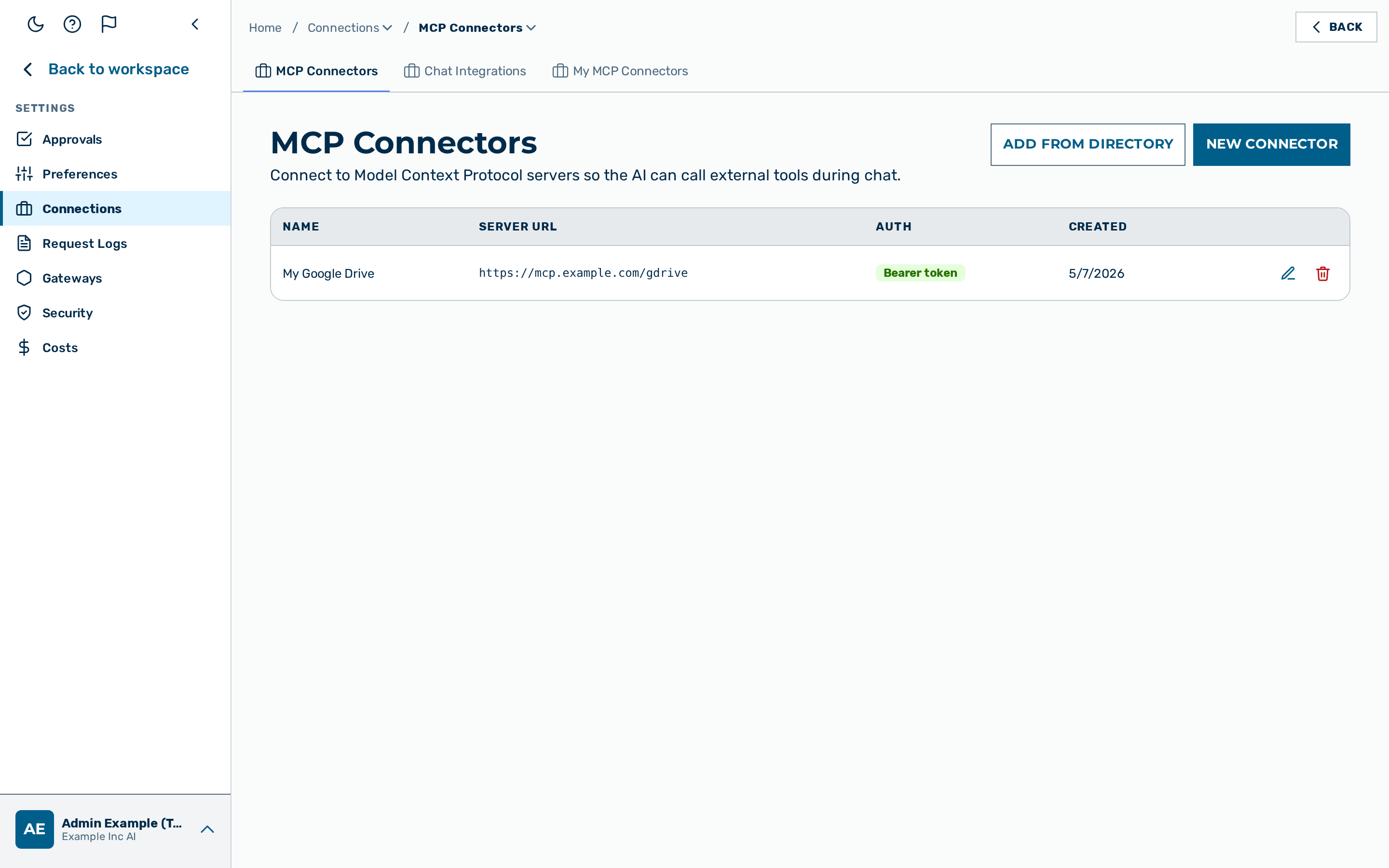 View: MCP Connectors