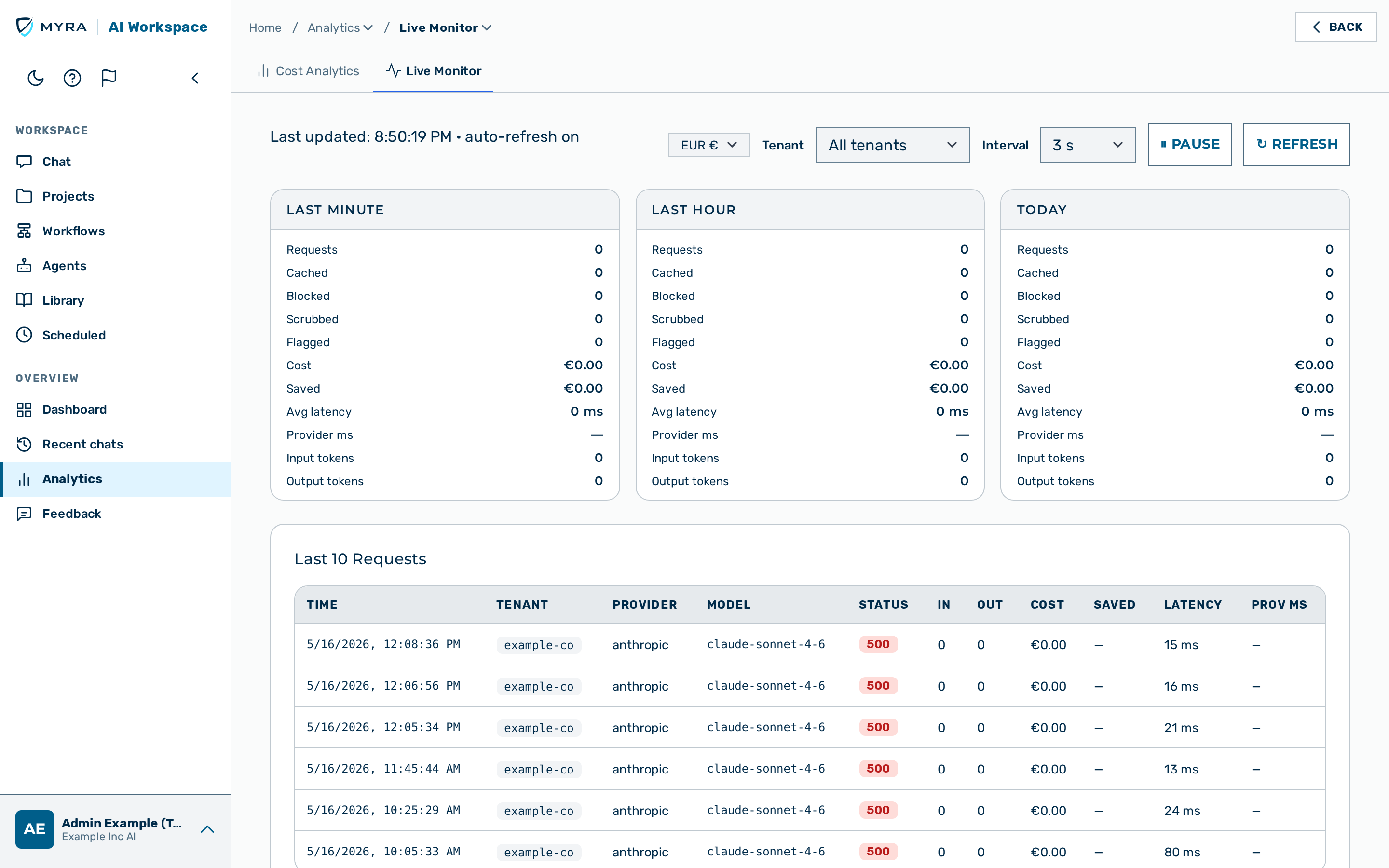 View: Live monitor