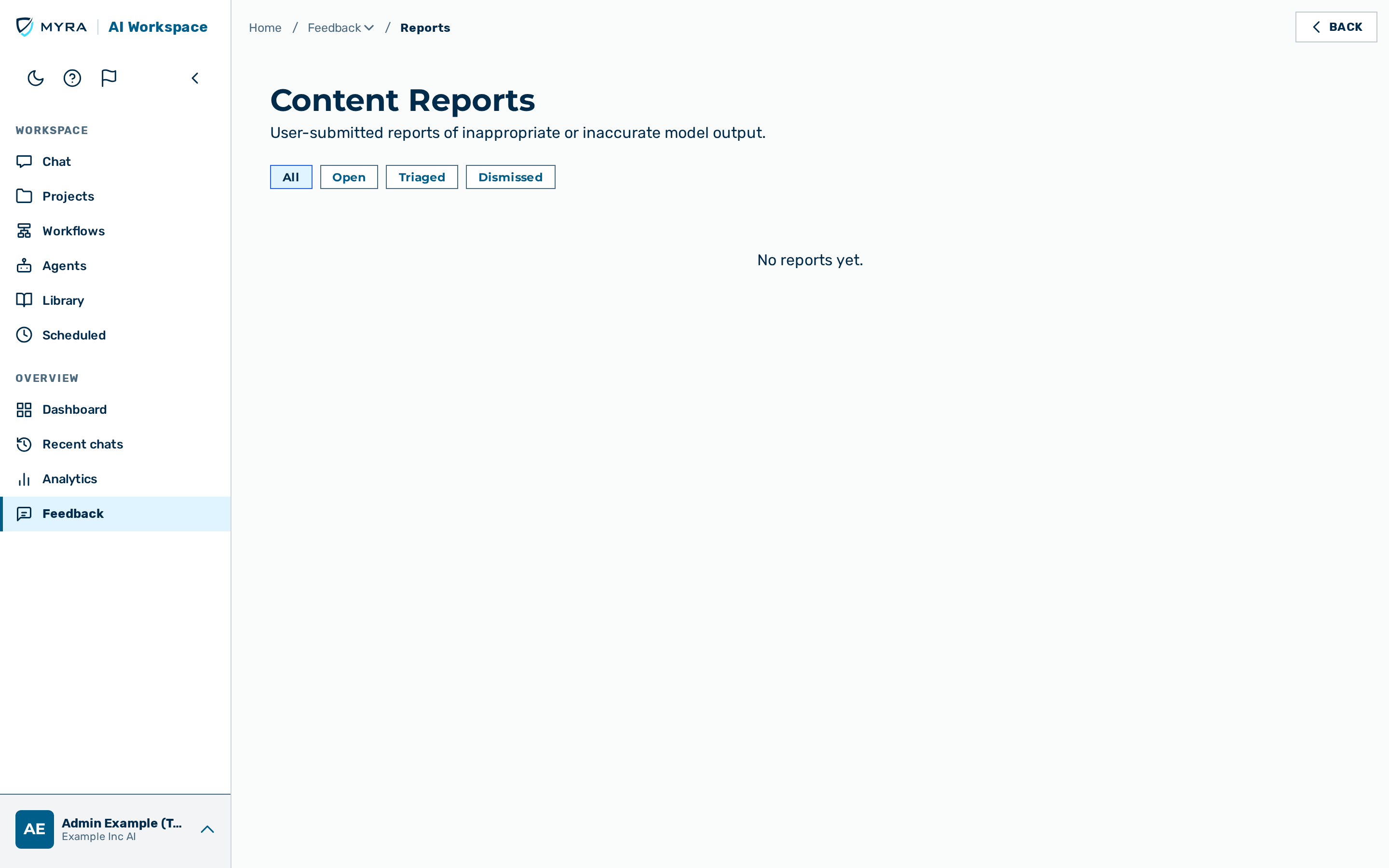 Content reports list