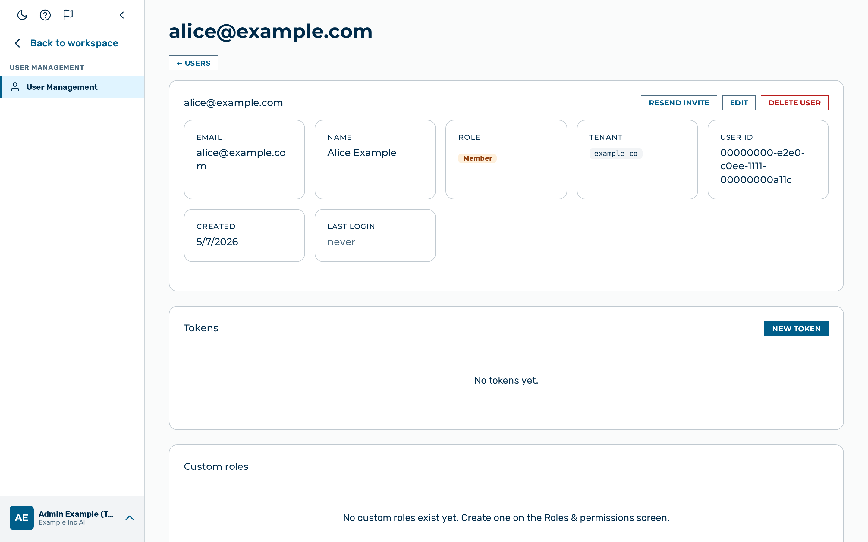 Rate limit fields in the New Token dialog