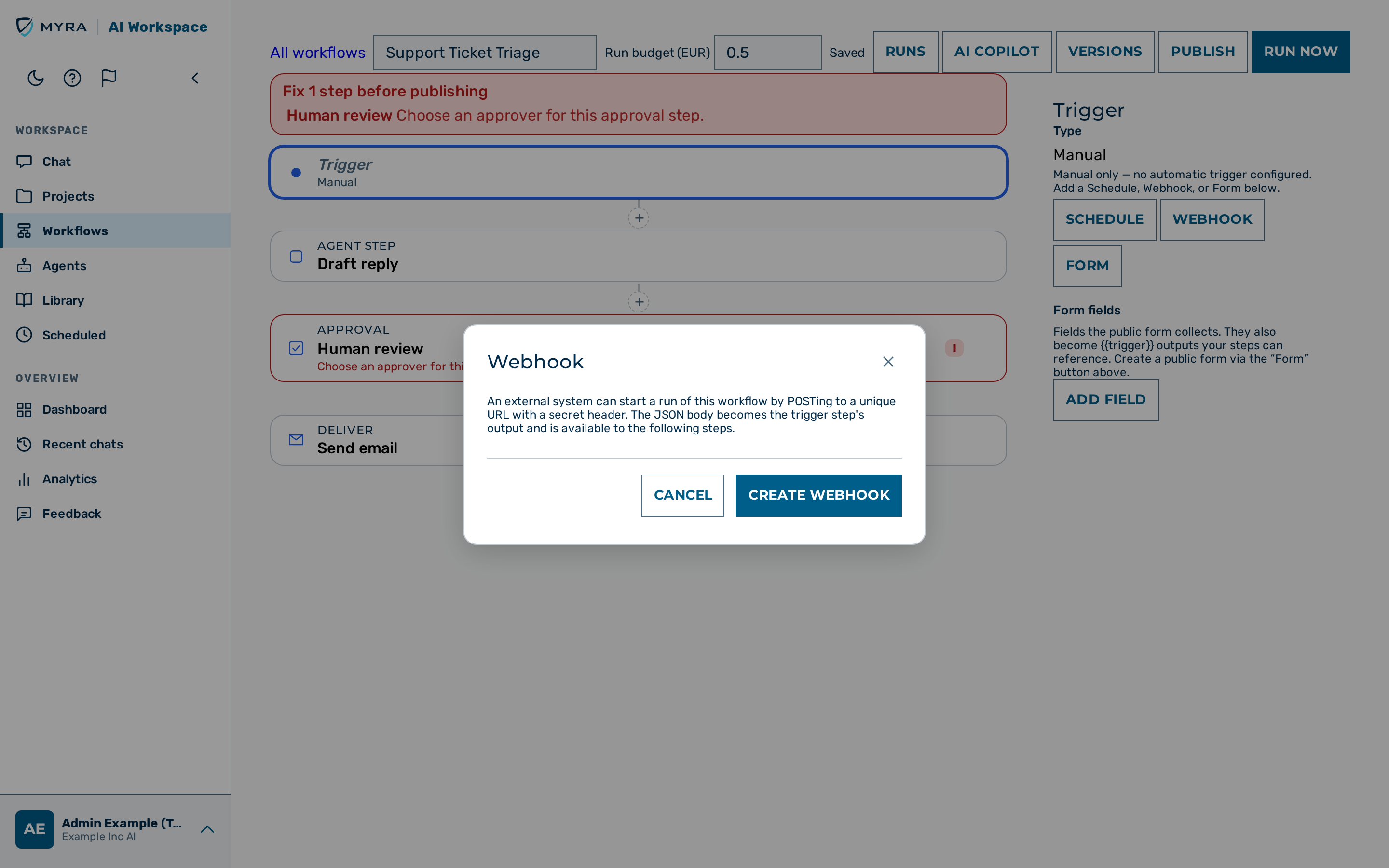 View: Webhook trigger